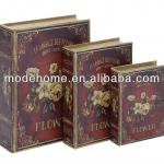 2014 New Cheap Flower Design Decorative Wooden Book Box
