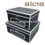 2014 excellent black elegant storage box,paper shoe box