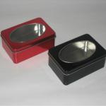 cookie tin box with pvc window/square tin box/metal tin box