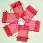 High Quality Deep Red Organza Bag For Promotion