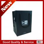 black laminated art paper bags with simple logo design/pp rope