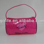 Pink graceful PVC zipper cosmetic bag