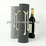 Cylinder Felt wine tote holder bottle bag gift wrap wine W/rope Lock