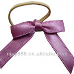 Pre tied satin ribbon bow with elastic loop for bottle