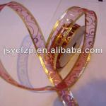 Glitter High quality colorful Metal edge printed organza ribbon for wedding/chrismas/parties decoration