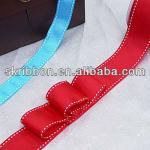 Decoration White Stitch Grosgrain Ribbon