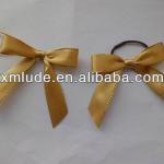 2014 Wholesale Gold Pre-tied Satin Ribbon Bow With Elastic Loop