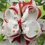 Cake printed ribbon hair bows