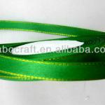 Sheer satin ribbon with golden edge for wholesale