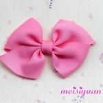 Hot Pink pre-made grosgrain ribbon bow with two loop