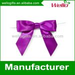 purple pre-tied satin ribbon bow with elastic loop