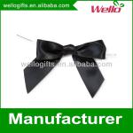 small black satin ribbon bow with wire tie for cello bag packing