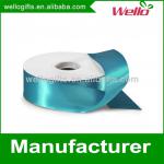 1 inch vivid blue China wholesale high quality single faced box packaging decorative polyester satin ribbon
