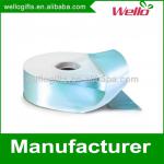 1 inch light blue China wholesale high quality double face box packaging decorative polyester satin ribbon