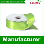 1 inch light green China wholesale high quality single face box packaging decorative polyester satin ribbon