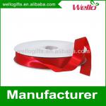 7/8 inch ruby China wholesale high quality double face box packaging decorative polyester satin ribbon for wedding