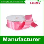 1 inch light pink China wholesale high quality single faced box packaging decorative polyester satin ribbon