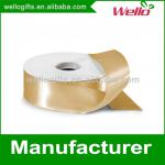 1 inch light brown China wholesale high quality double face box packaging decorative polyester satin ribbon