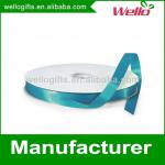 3/8 inch light blue China wholesale high quality single face box wrap decorative polyester satin ribbon for birthday