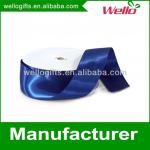 1 inch dark blue China wholesale high quality single faced box packaging decorative polyester satin ribbon