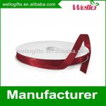 3/8 inch wine China wholesale high quality single face box wrap decorative polyester satin ribbon for Christmas