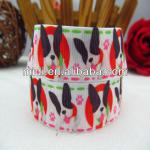 Best seller new design 7/8&quot; 100% grosgrain printed ribbon lovely bulldog ribbon