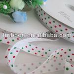 Dots printed grosgrain christmas ribbons