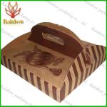 customer made kraft paper special box for pizza with handles