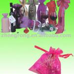 Wine organza bag with ribbon drawstring