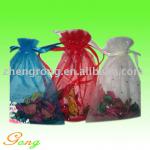 Sequins Organza Pouch With Ribbon