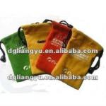 Printed logo promotional velvet drawstring bag