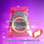 Adhesive sealing header packaging bags