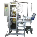 Sachet packaging machines for small-sized freely falling liquid products