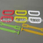 Plastic shopping bag carrying handles