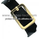 Black Genuine Leather Lugguge Strap with buckle brass plated steel