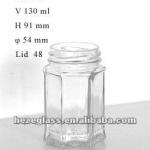 130ml hexagonal glass jar 130ml