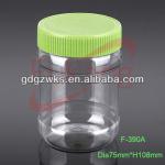 390ml Clear Wide Mouth Plastic Jars for Food with Screw Caps , Food Grade Plastic Jars Wholesale