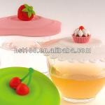 Cute cake silicone magic lids for cup silicone lids for glasses and mug lid
