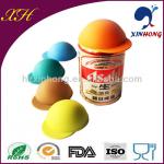 New design hat shape tin cans silicone lid