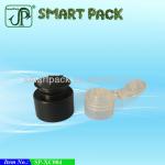 Plastic flip top caps for cosmetic tubes and bottles