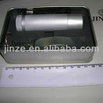 flashlight, lighter kinfe tin box