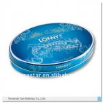Oval shape candy chocolate tin box packaging