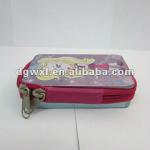 rectangular tin bag with zipper closure