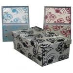 Foldable CD box with flocking