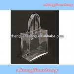 2013 stand transparent pvc shopping bag with handle