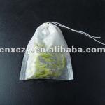 Empty tea bag with string