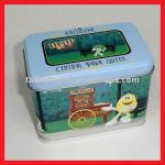 small rectangular chocolate packaging tin box