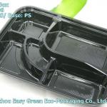 Black Plastic Disposable Bento Box with Compartments EG-8306