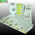 color adhesive sticker/label/instruction sheet