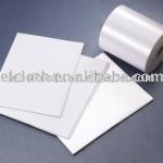 Self-adhesive coated polyester satin label